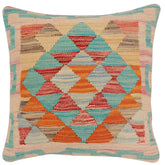 handmade Traditional Pillow Red Rust Hand-Woven SQUARE 100% WOOL Hand woven turkish pillow2' x 2'